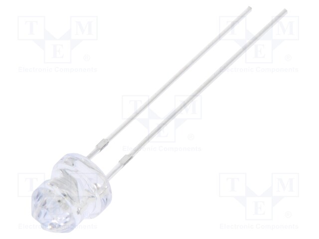 LED; 4.85mm; blue; 750÷1120mcd; Front: Diamond; 12V; Pitch: 2.54mm