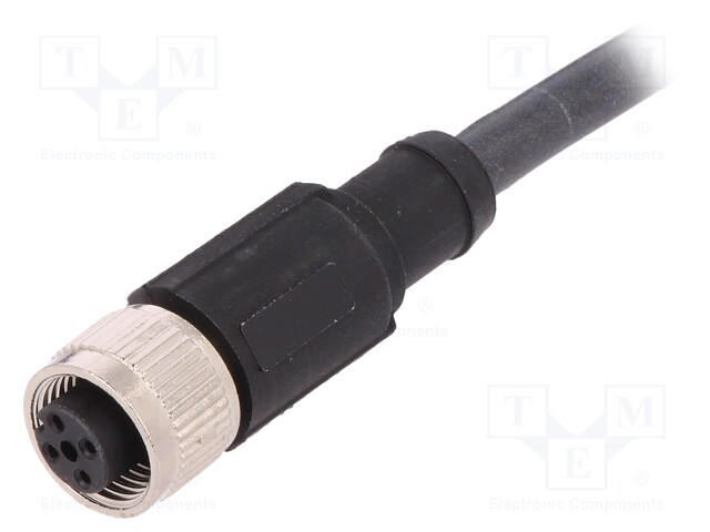 Connection lead; M12; PIN: 4; straight; 5m; plug; 250VAC; 4A; 250VDC