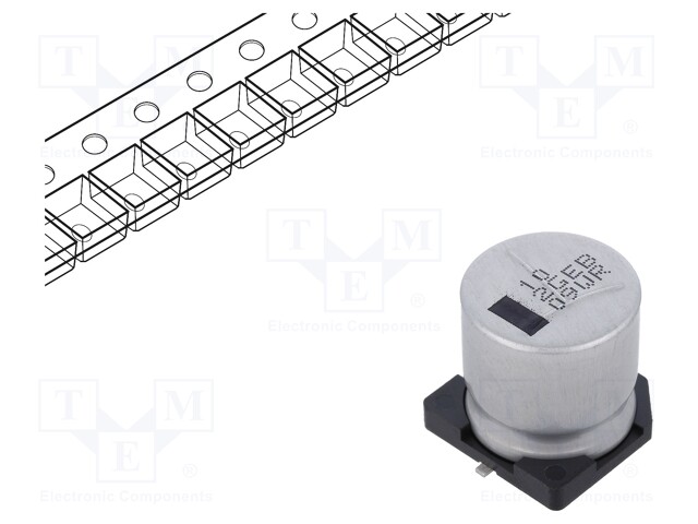 SMD Aluminium Electrolytic Capacitor, Radial Can - SMD, 10 µF, 400 V, EB Series, 5000 hours @ 105°C