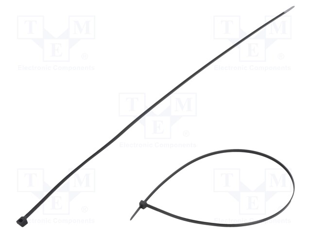 Cable tie; L: 500mm; W: 4.8mm; polyamide; 222N; black; Ømax: 150mm