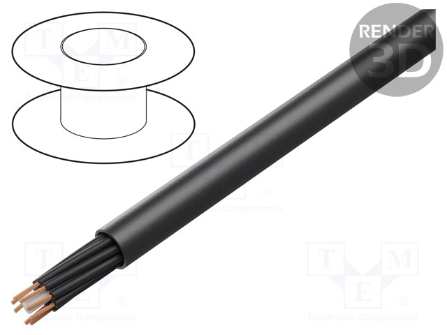 Wire: loudspeaker cable; 8x4mm2; stranded; OFC; black; unshielded