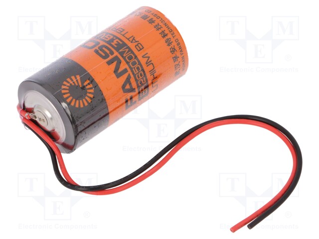 Battery: lithium; 3.6V; C; cables; Body dim: Ø26x50.9mm; 6000mAh