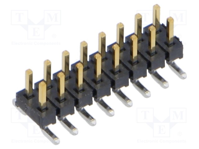 Connector: pin strips; male; PIN: 16; 2mm; gold-plated; SMT