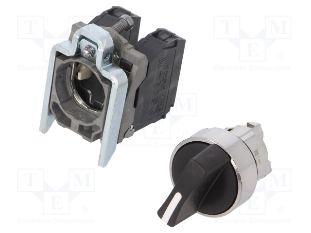 Switch: rotary; NC + NO; 3A/240VAC; 0.55A/125VDC; 22mm; black; IP66