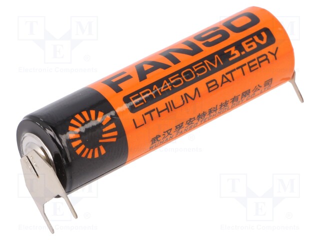 Battery: lithium; 3.6V; AA; 3pin,positive pole:  2pin; 2100mAh