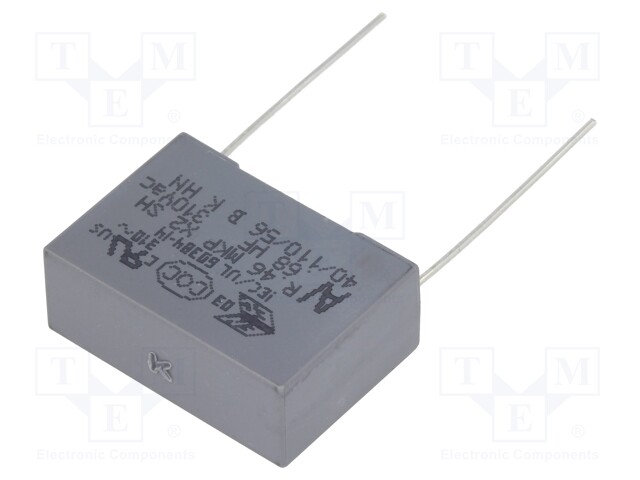 Capacitor: polypropylene; X2; 680nF; 22.5mm; ±10%; 26.5x10x18.5mm