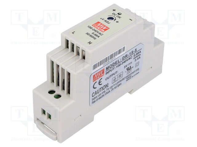 Power supply: switched-mode; 12W; 5VDC; 4.75÷5.5VDC; 2.4A; 100g