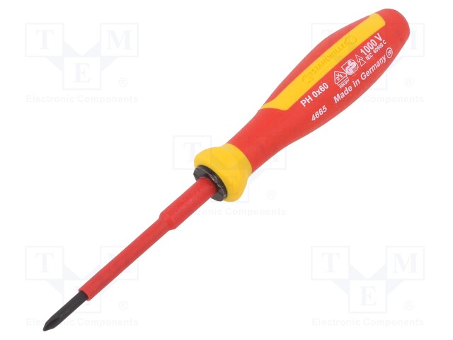 Screwdriver; insulated; Phillips; PH0; Blade length: 60mm; 1kVAC