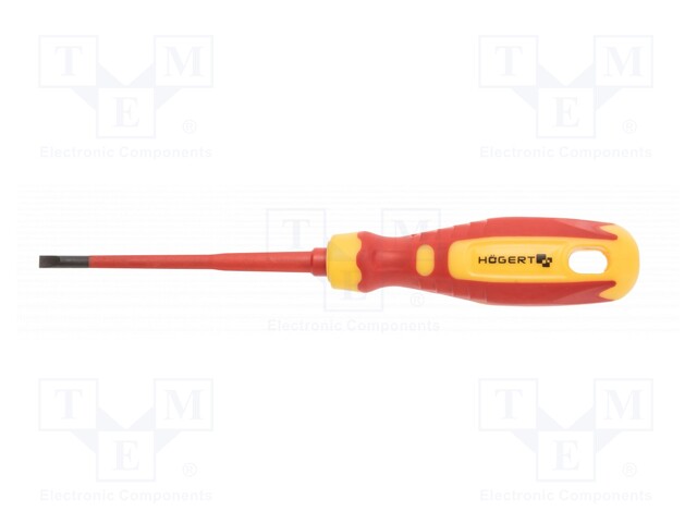 Screwdriver; slim; insulated; slot; SL 3mm; 100mm; 1kVAC