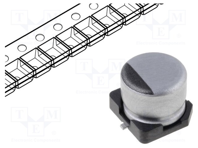 Capacitor: electrolytic; SMD; 220uF; 35VDC; Ø10x10mm; ±20%; 5000h