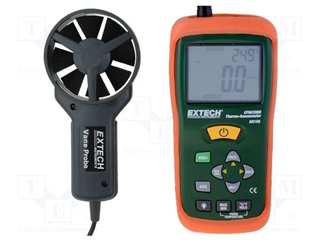 Thermoanemometer; LCD; 0,4÷30m/s; -10÷60°C; Measurement memory: 8