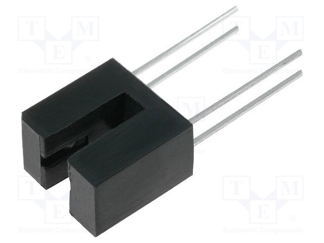 Optocoupler; slotted with flag; Out: transistor; 3mm; 30V