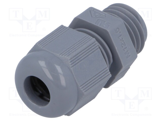 Cable gland; M12; IP68; Mat: polyamide; dark grey