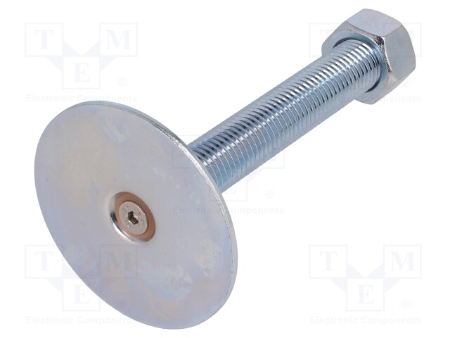 Foot of pin; Base dia: 80mm; M20; steel; Plunger length: 125mm