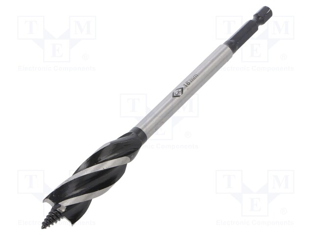 Drill bit; for wood; Ø: 16mm; Overall len: 160mm; 1pcs.