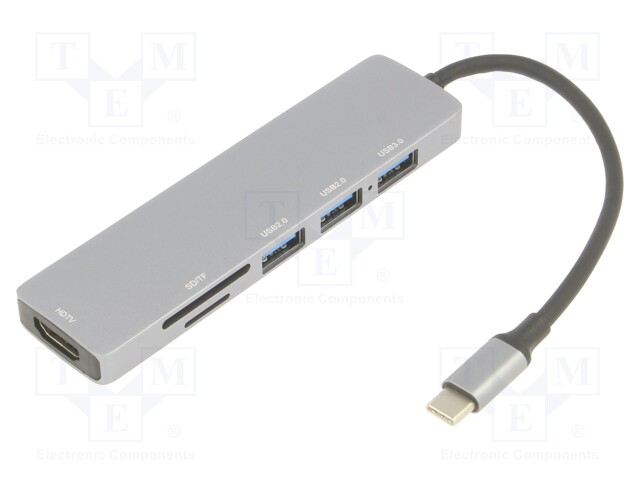 Adapter; USB 3.0; nickel plated; black; 5Gbps; aluminium; PVC