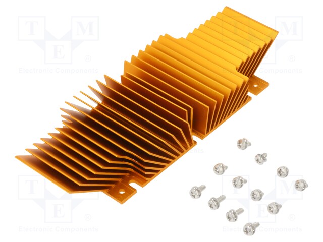 Heatsink: extruded; grilled; golden; L: 61mm; W: 118mm; H: 20mm