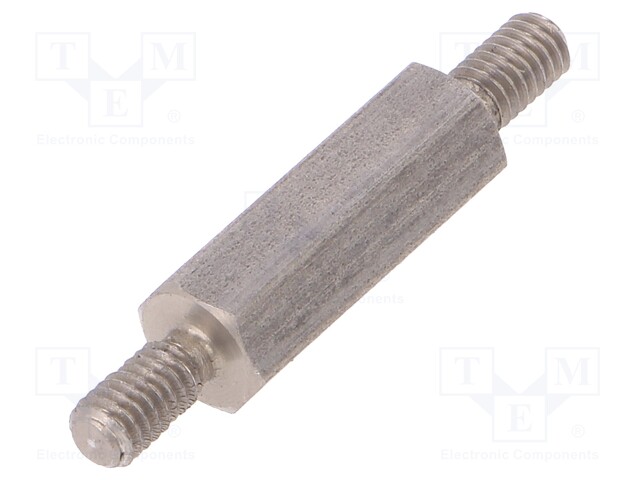 Screwed spacer sleeve; 20mm; Ext.thread: M4; hexagonal