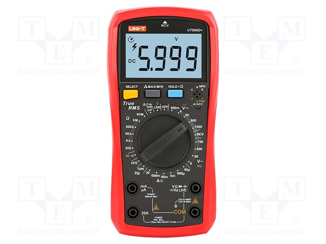 Digital multimeter; LCD (6000),with a backlit; True RMS; 0÷40°C