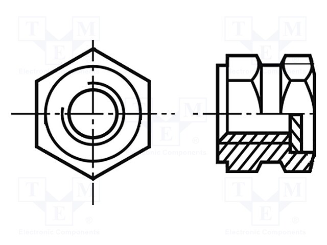 Threaded insert; brass; M5; BN: 1039; L: 8.5mm; DIN: 16903G