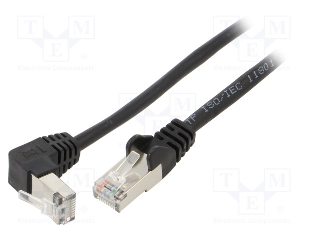 Patch cord; F/UTP; 5e; stranded; CCA; PVC; black; 2m; 26AWG; shielded