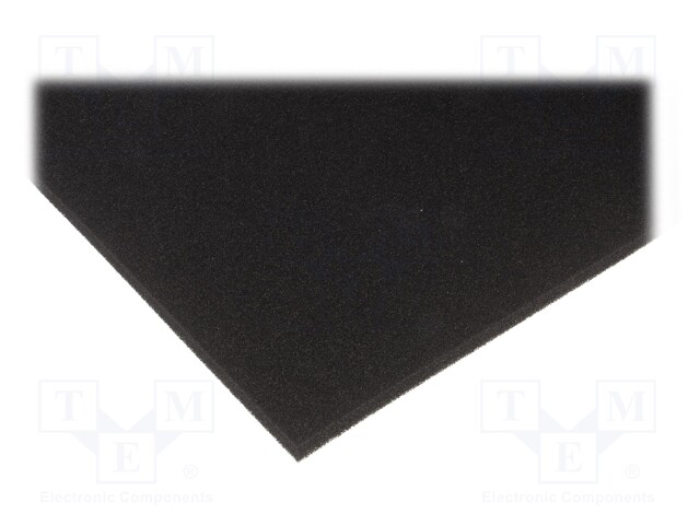 Conductive foam; ESD; L: 600mm; W: 400mm; D: 10mm; black