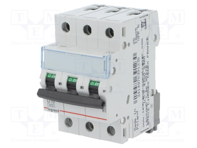 Circuit breaker; 400VAC; Inom: 16A; Poles: 3; DIN; Charact: D; 6kA