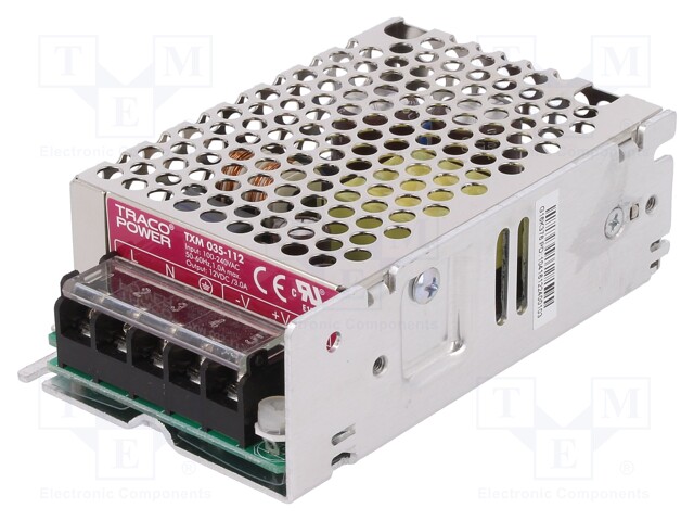 Power supply: switched-mode; modular; 35W; 12VDC; 101.6x63.5x33mm