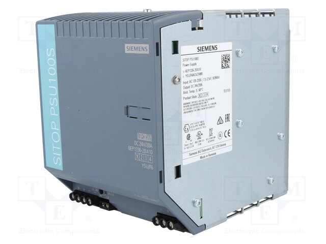 Power supply: switched-mode; 480W; 24VDC; 20A; 85÷132/170÷264VAC