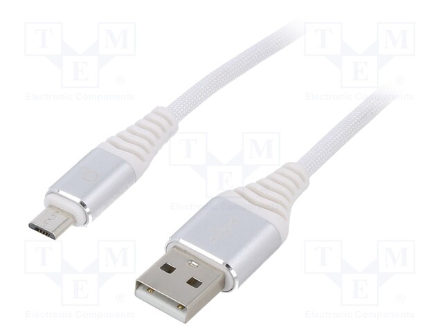 Cable; USB 2.0; USB A plug,USB B micro plug; gold-plated; 1m