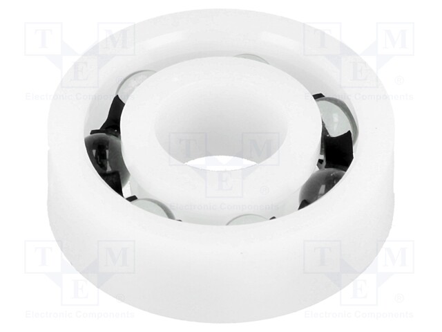 Bearing: ball; Øint: 8mm; Øout: 22mm; W: 7mm; glass; Cage: polyamide