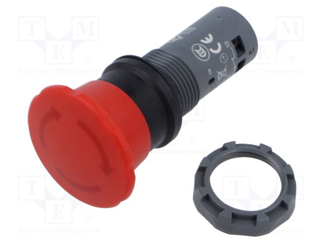 Switch: emergency stop; 22mm; Stabl.pos: 2; NC x2; red; none; Pos: 2