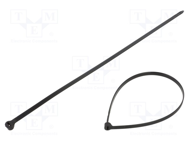 Cable tie; with a metal clasp; L: 370mm; W: 7.6mm; polyamide; 780N