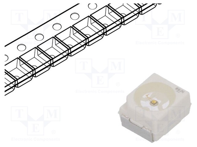 LED; SMD; 3528,PLCC2; blue; 100÷200mlm; 22.4÷56mcd; 3.4x3x2.1mm