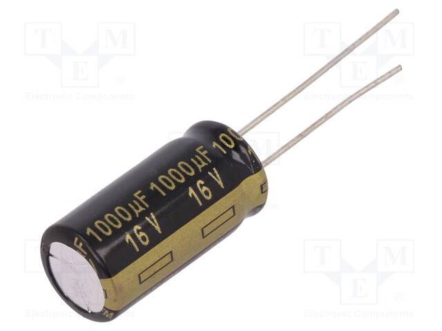 Capacitor: electrolytic; low impedance; THT; 1000uF; 16VDC; ±20%