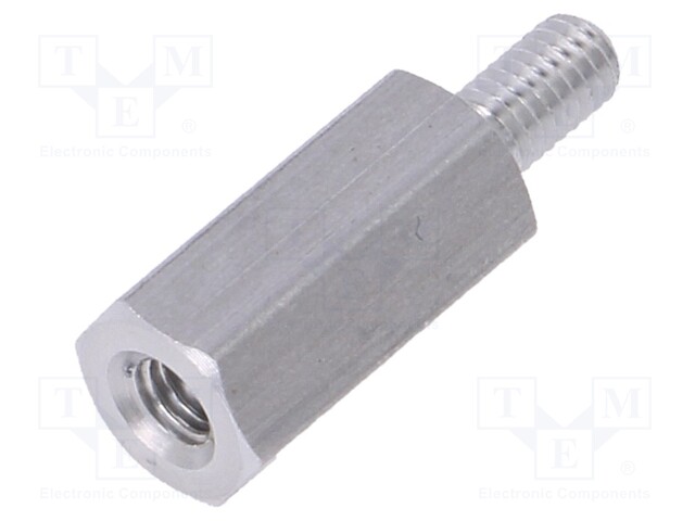 Screwed spacer sleeve; Int.thread: M3; 12mm; Ext.thread: M3