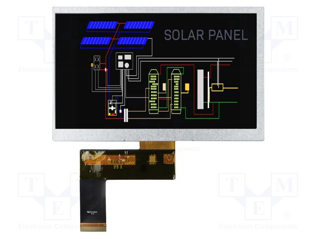 Display: TFT; 7"; 800x400; Illumin: LED; Dim: 165x104x5.25mm; RGB