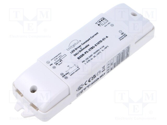 Power supply: switched-mode; LED; 27W; 10÷42VDC; 260÷700mA; OUT: 1