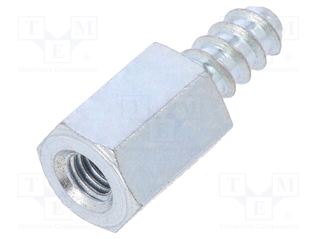 Screwed spacer sleeve; Int.thread: M3; 8mm; Ext.thread: ST3,5