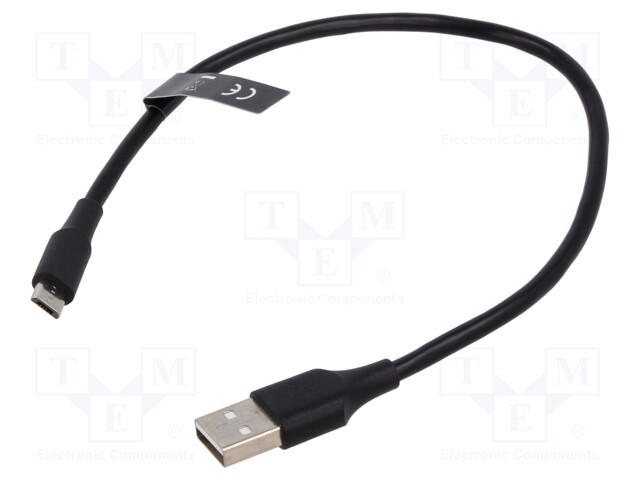 Cable; USB 2.0; USB A plug,USB B micro plug; nickel plated; PVC