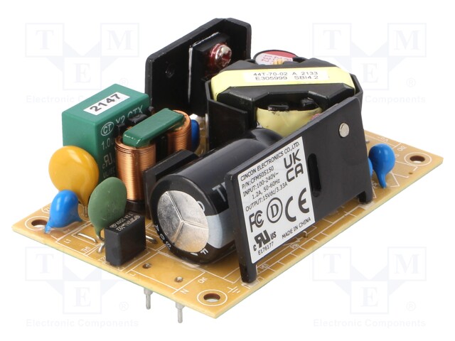Power supply: switched-mode; 50W; 120÷370VDC; 90÷264VAC; 15VDC
