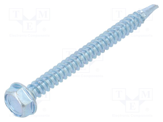 Screw; for metal; 4,2x45; Head: hexagonal; hardened steel; zinc