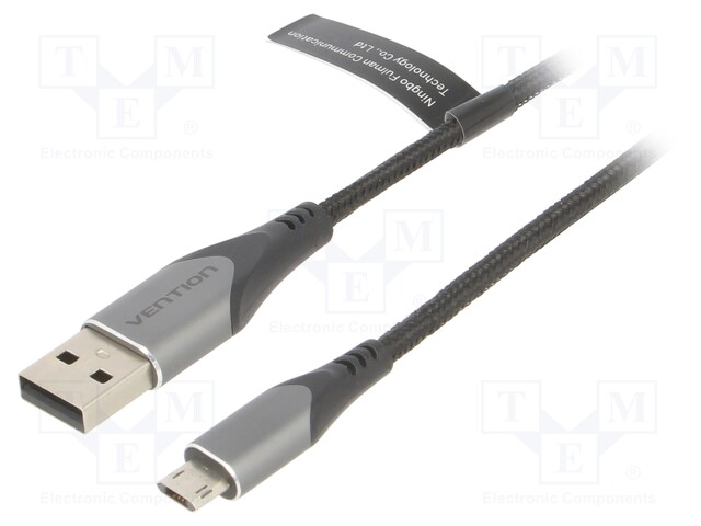 Cable; USB 2.0; USB A plug,USB B micro reversible plug; 1.5m