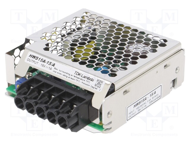 Power supply: industrial; single-channel,universal; 15VDC; 1A