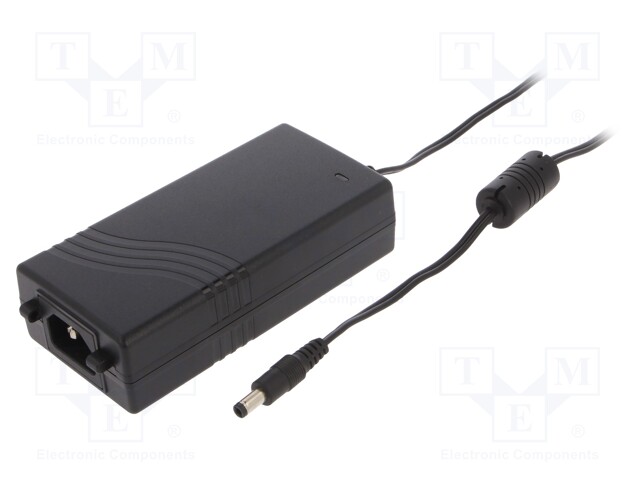 Power supply: switched-mode; 48VDC; 1.35A; Out: 5,5/2,5; 65W; 89%