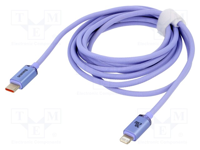 Cable; USB 2.0; Apple Lightning plug,USB C plug; 2m; blue; 20W