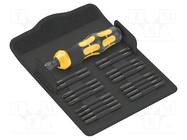 Kit: screwdriver; for impact,impact; case; 19pcs.