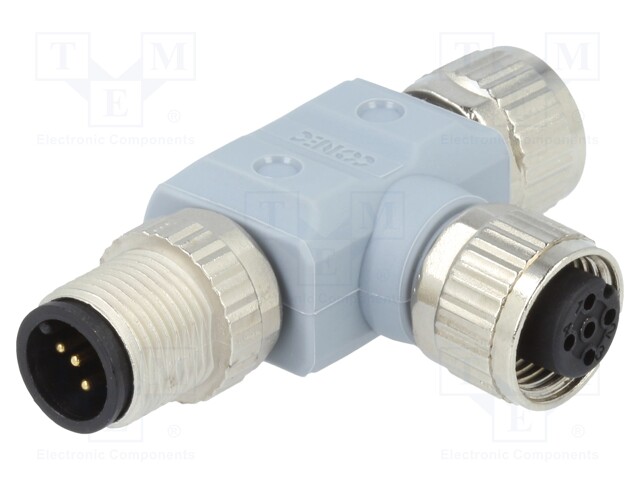 T adapter; M12 male,M12 female x2; A code-DeviceNet / CANopen