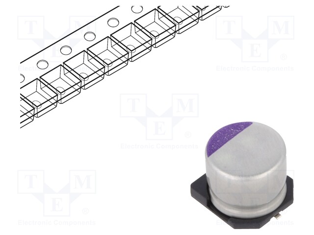 Polymer Aluminium Electrolytic Capacitor, 56 µF, 20 V, Radial Can - SMD, OS-CON SVF Series