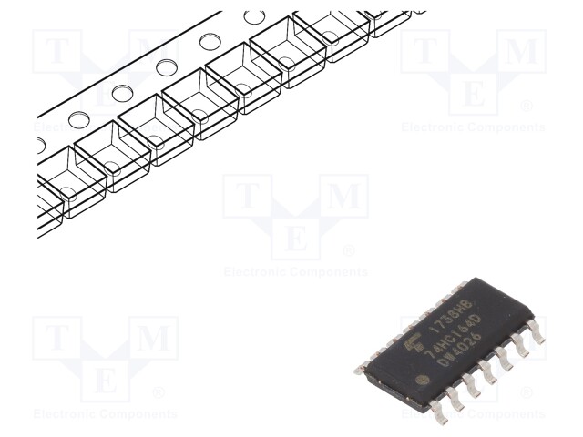 IC: digital; 8bit,shift register,serial input,parallel out; SMD